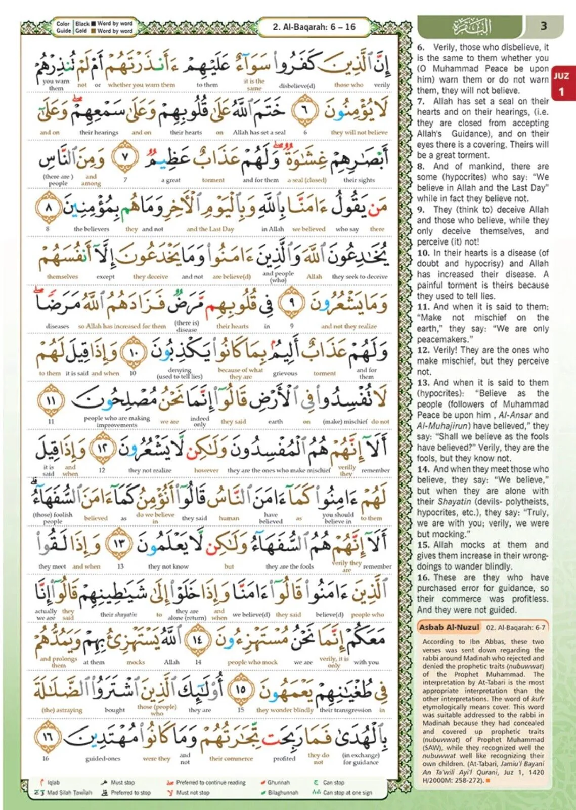 Maqdis Quran Noble Word to Word English Translation Color Coded Tajweed - A5 Small - Image 4